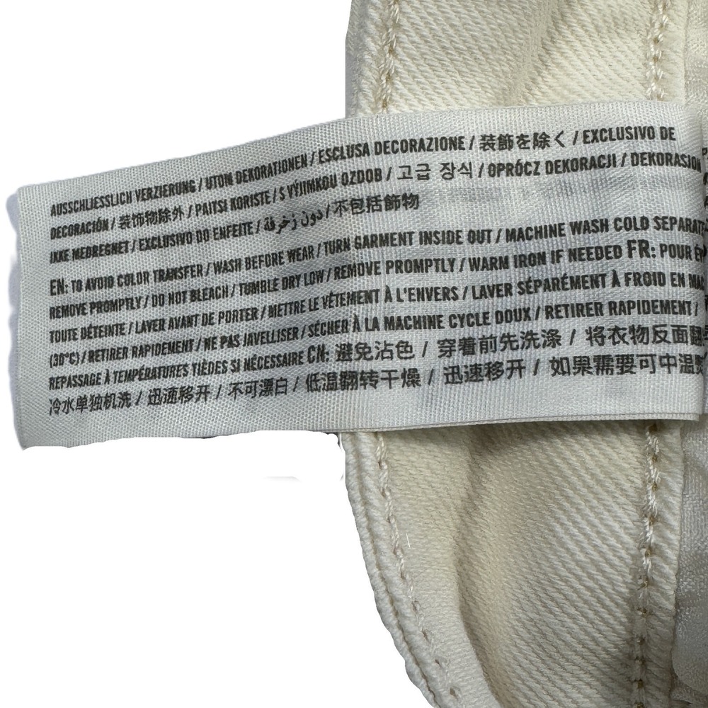 Hollister Colorblock Patchwork Mom Jeans 3S W26‎ L25 High Rise White Tan Denim - Picture 10 of 12